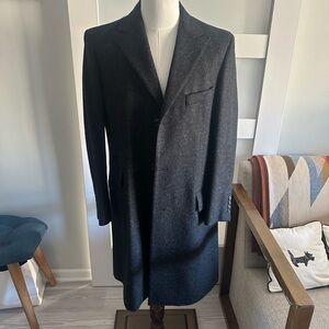 Southwick Men’s Wool Overcoat Charcoal Gray Tailored Dress Coat